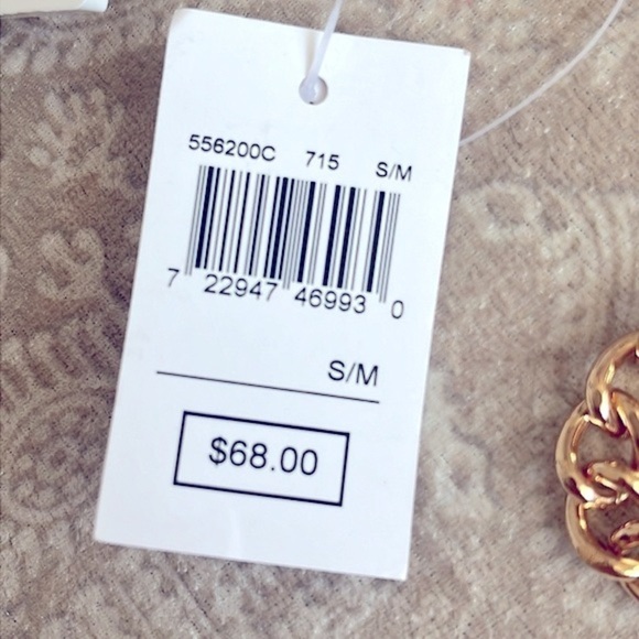 Brand New Michael Kors Gold Tone Metal Chain Belt Rhinestone Logo Buckle Cinched main image 11